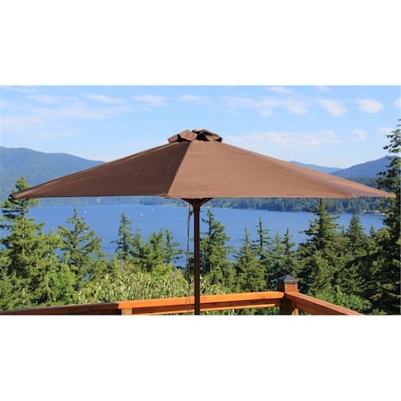 Heininger Holdings Llc Heininger Holdings 1285 9 ft. Classic Wood Market Umbrella; Chocolate 1285